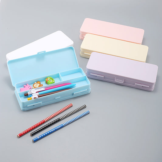 Transparent Frosted Multi-Functional Double-Sided Macaron Plastic Pencil Case