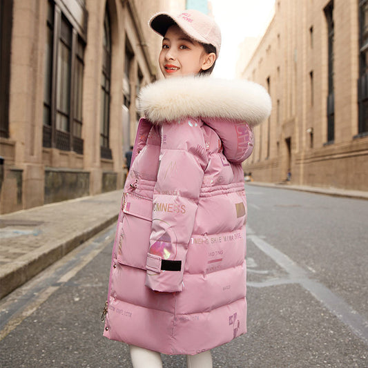 Winter Children Kids Toddlers Girls Hooded Warm Thickened Padded Jacket