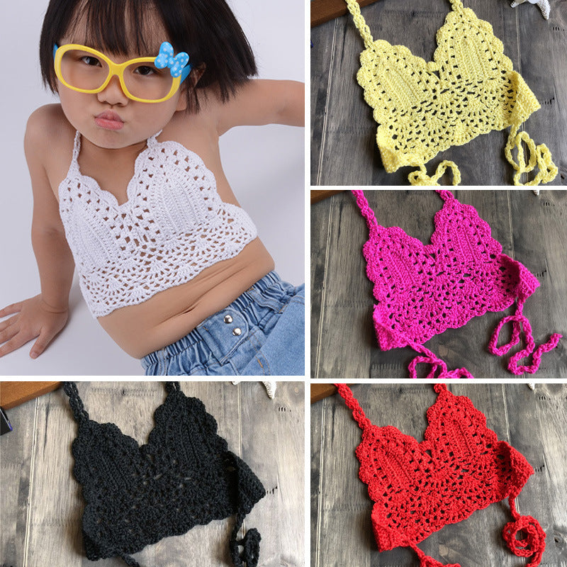 Kids Toddler Girls Beach Swimming Handmade Cotton Top