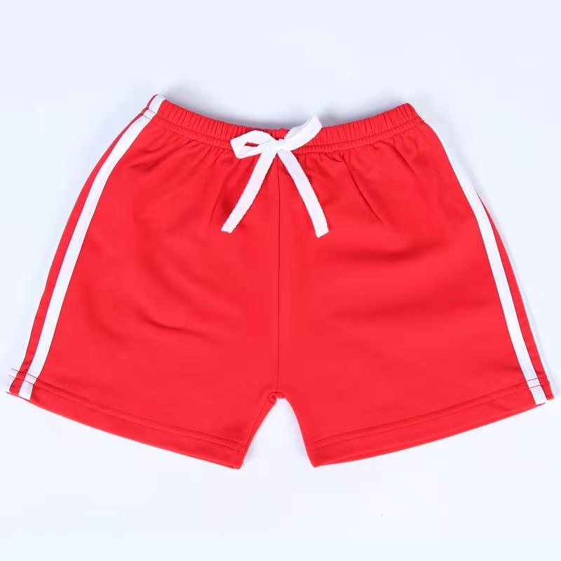Kids Casual Stripe Solid Color Sport Elastic Waist Shorts