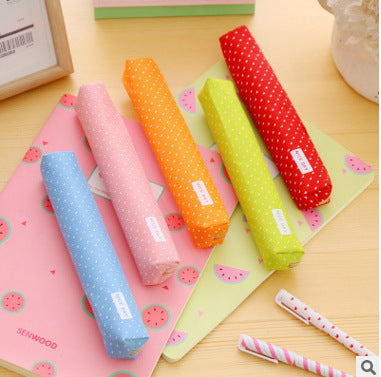 Trendy Long Polka Dot Candy Color Pencil Case