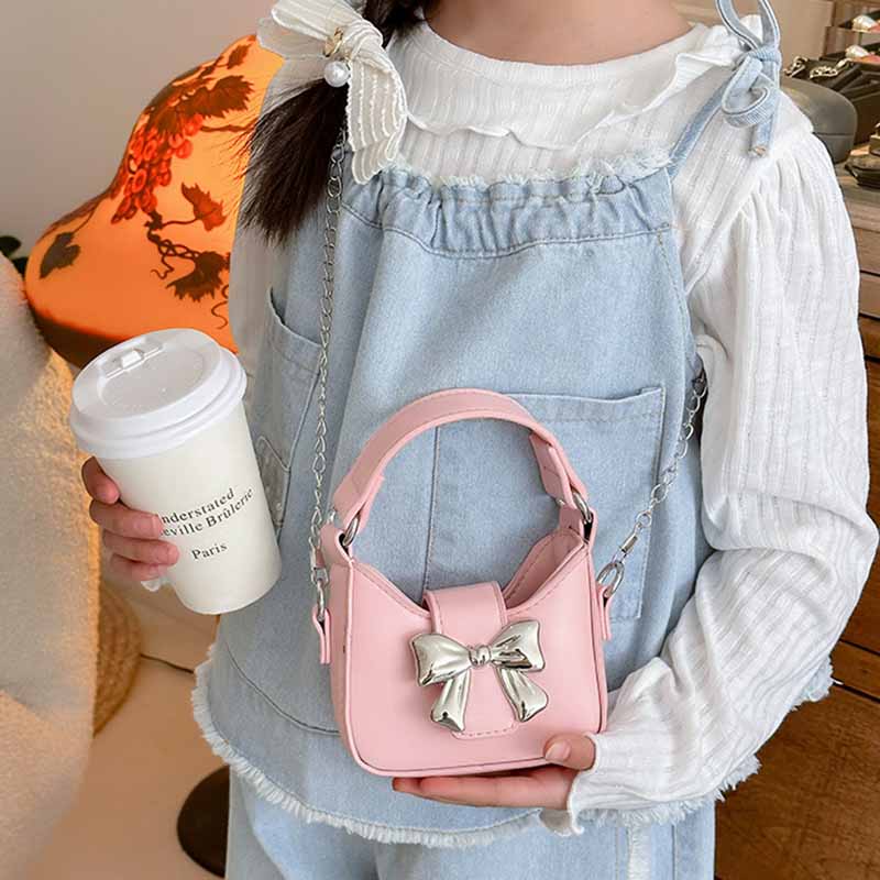 Kids Casual Cute Bow Chain Crossbody Bag