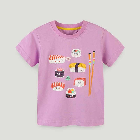 Kids Toddler Boys Girls Casual Cute Cartoon Print Short Sleeve Round Neck T-Shirt