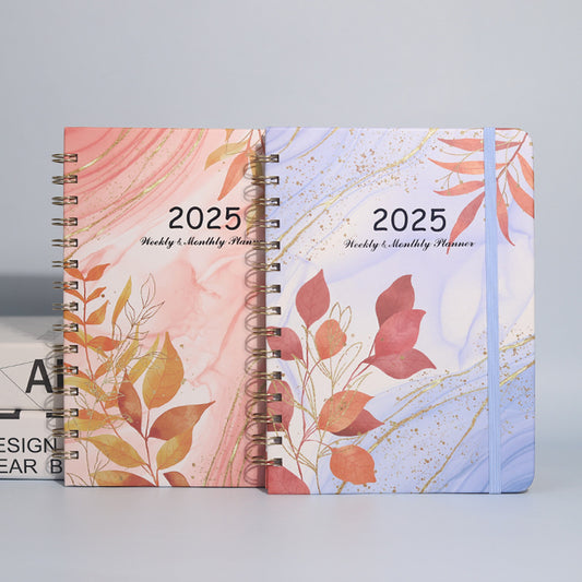 2025 Flowers English Plan Coil Notebook