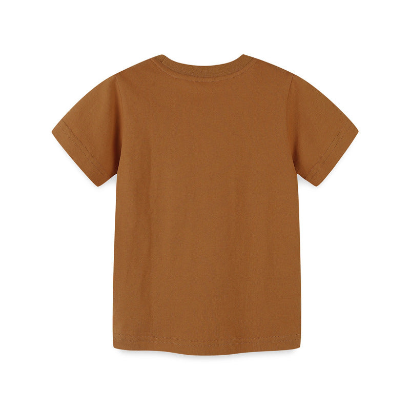 Kids Toddler Boys Casual Cartoon Print Short Sleeve Round Neck T-Shirt