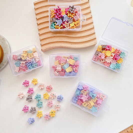 20pieces/set Basic Candy Color Daisy Four Leaf Clover Crown Paw Flower Heart Hair Clip