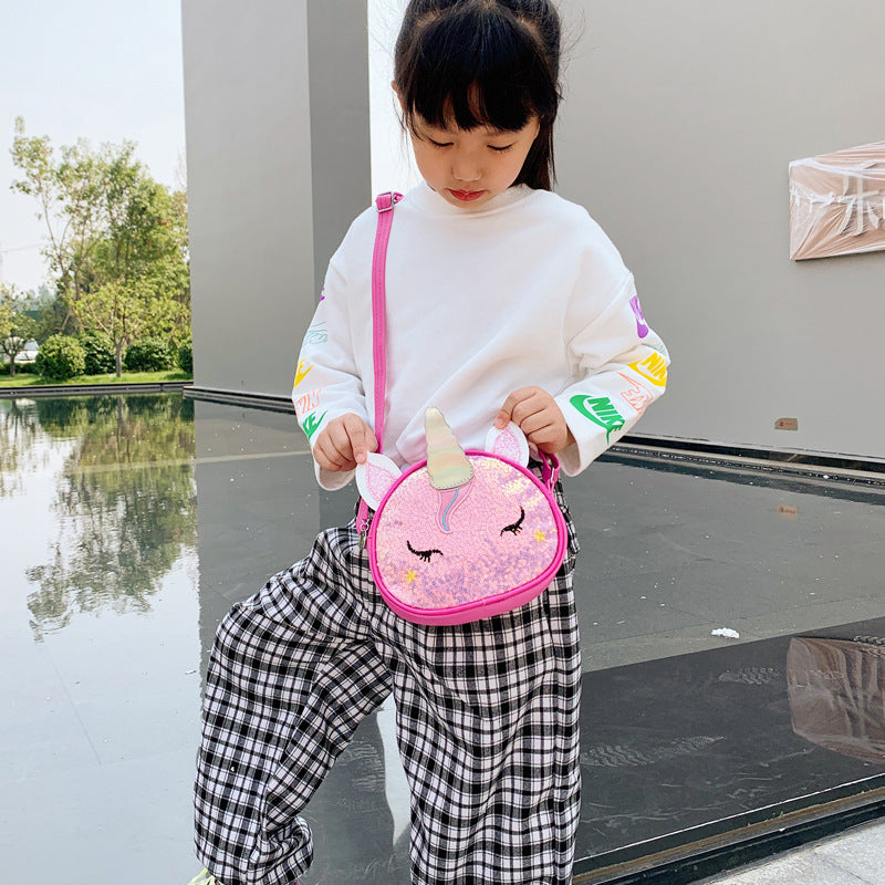 Kids Casual Cute Cartoon Sequins Crossbody Bag