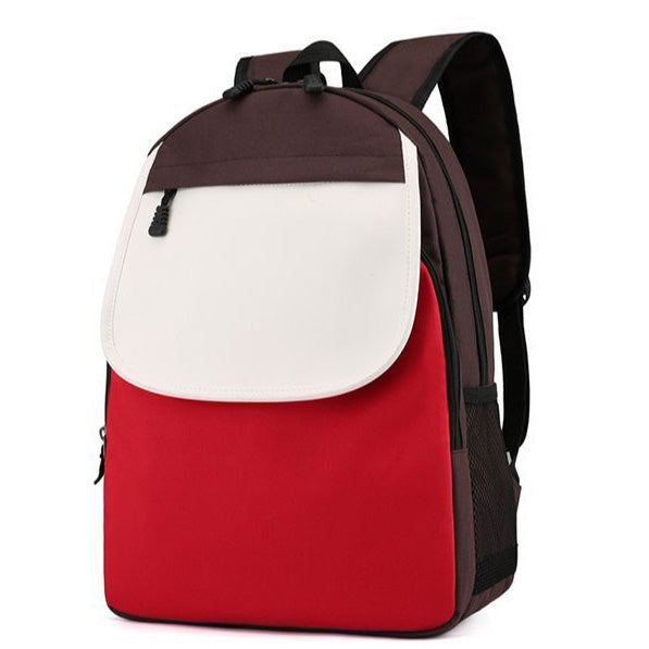 Children Fashion Girls Boys Color Matching Canvas Backpack School Bag