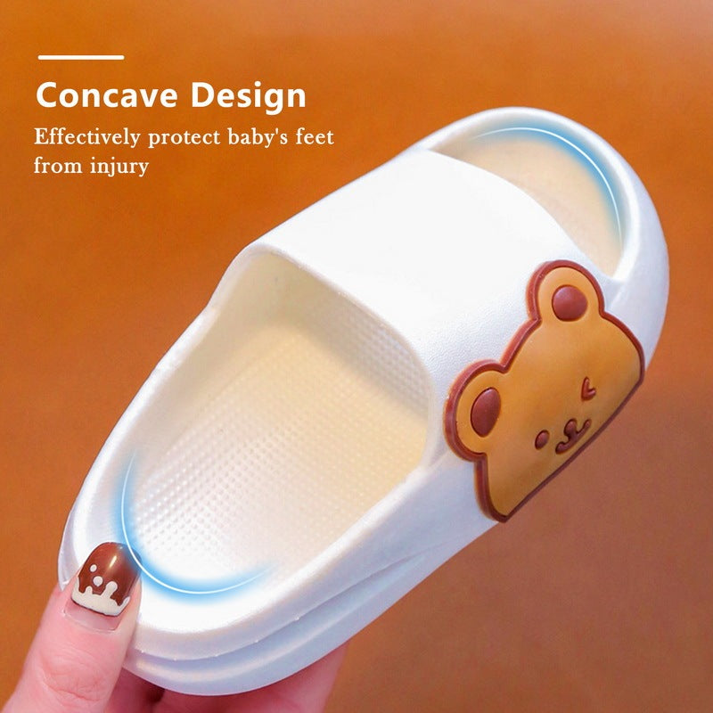 Kids Slip-on Cartoon Bear Cute Home Bath Beach Summer Lightweight Slippers Shoes