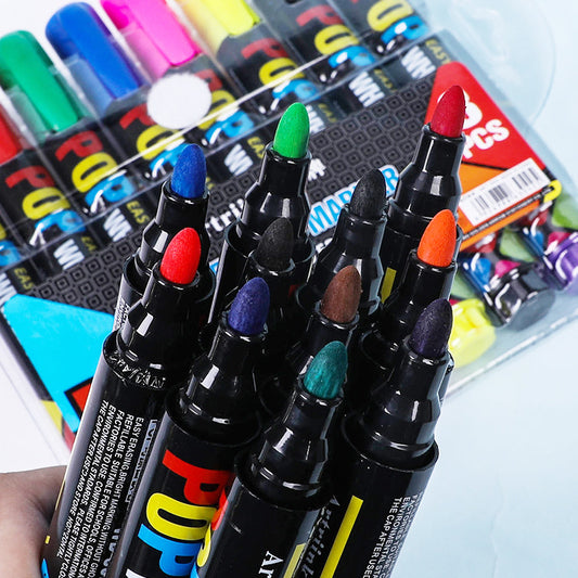 12-Color Easy-To-Erase Large-Capacity Erasable Whiteboard Pen For Teaching
