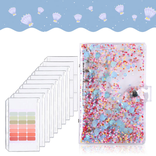 Transparent Creative A6 Binder Zipper Bag Notebook