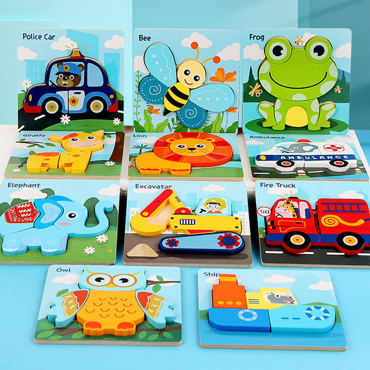 Wooden Children Three-Dimensional Puzzle Intelligence Toys
