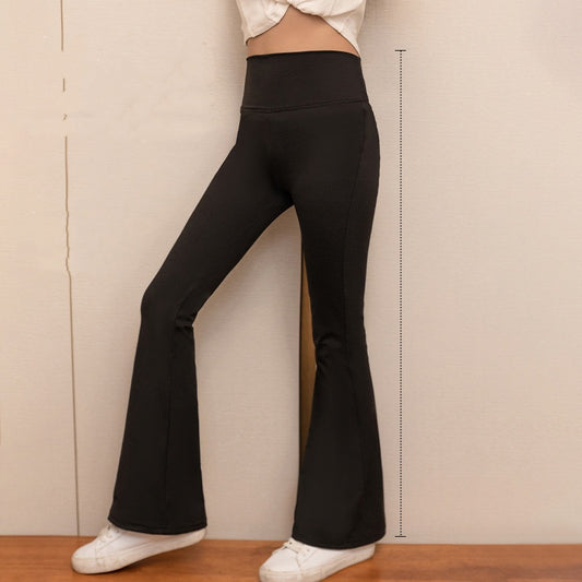 Girls High Waist Slim-Fit Yoga Flare Pants