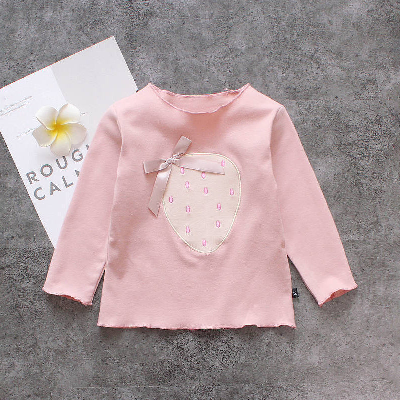 Kids Toddler Girls Long-Sleeved Patch T-Shirt