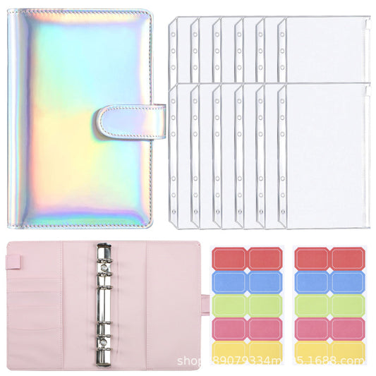 A6 Colorful Binder Laser Macaron PU Note Book