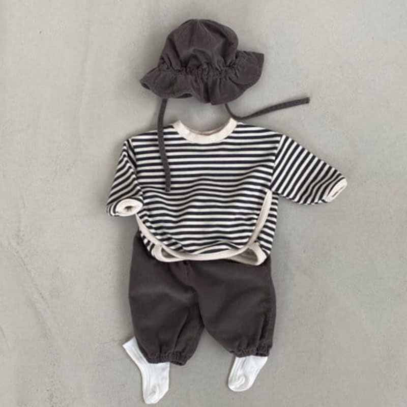 Kids Baby Boys Girls Spring Casual Cute Stripe Print Long Sleeve T-Shirt