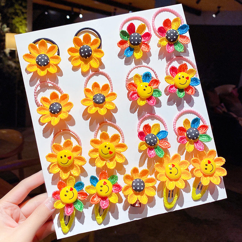 Children Cute Smiley Sunflower Hair Accessories