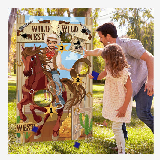 Western Bounty Hunter Background Theme Beanbag Toss Game Flag