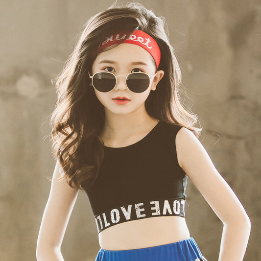 Children Kids Baby Fashion Girls Casual Basic Sleeveless Letter Print T-Shirt Vest