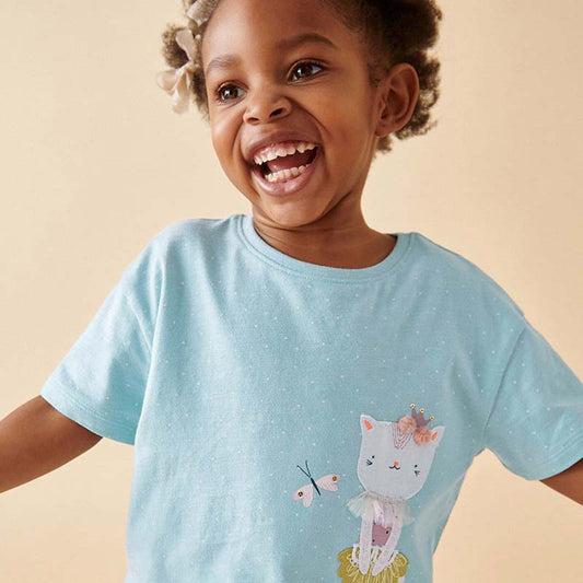 Kids Toddler Girls Casual Cute Short Sleeve T-Shirt