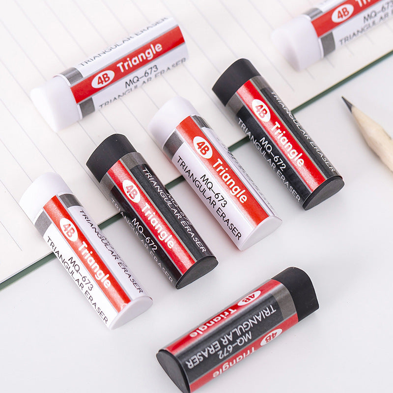 4B Triangle Black White Office Art Special Eraser