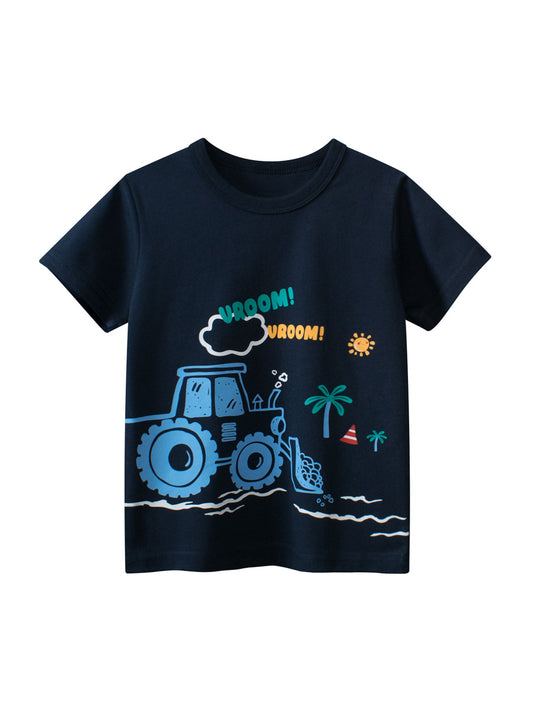 Children Fashion Boy'S Cartoon Printed Short Sleeve T-Shirt