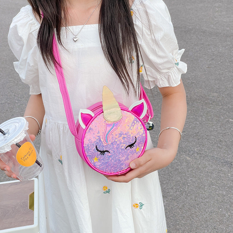 Kids Casual Cute Cartoon Sequins Crossbody Bag