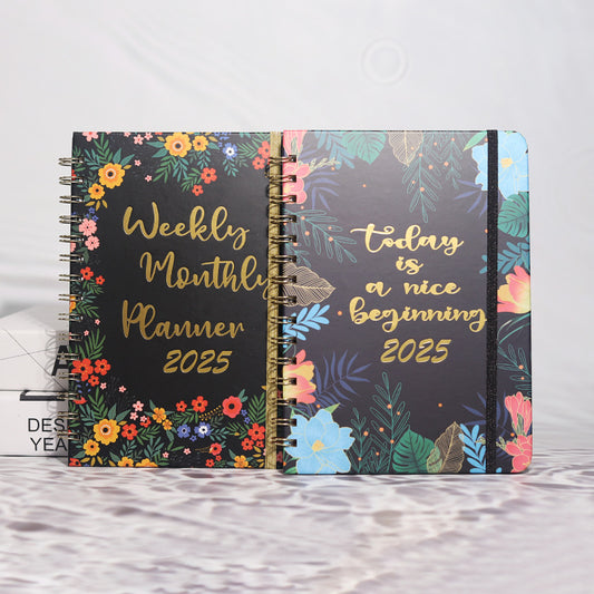 2025 Plant Flower Double Coil A5 English Notebook