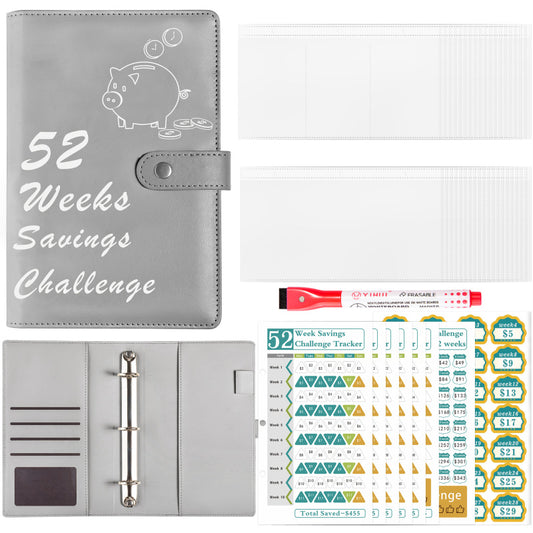 52 Weeks Savings Challenge Loose Paper Book.