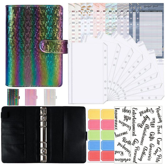A6 Zipper Bag Loose-Leaf Colorful PU Notebook