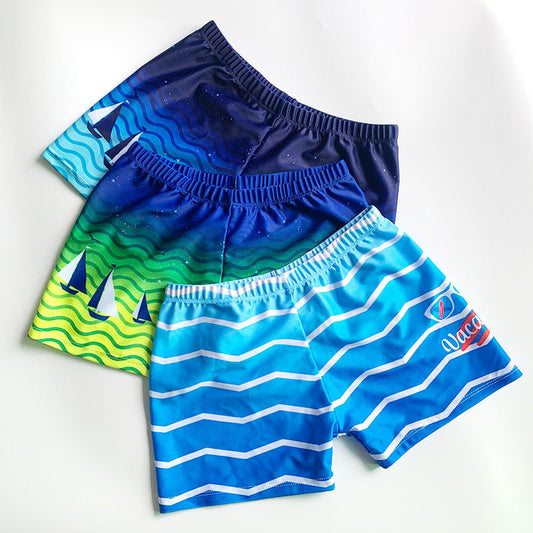 Children Fashion Wave Print Swimming Trunks