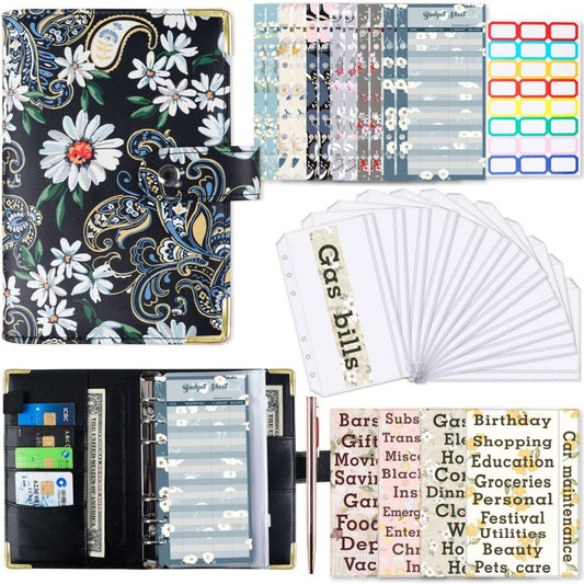 A6 Zipper Bag Color Printing Binder PU Leather Handbook Notebook