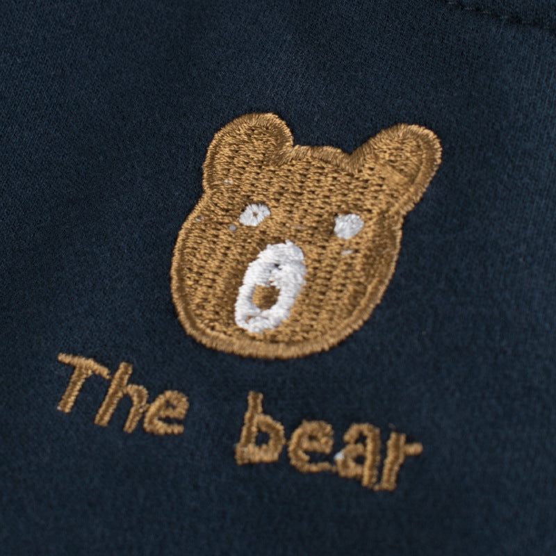 Kids Boys Casual Cartoon Bear Letter Embroidery Sport Shorts