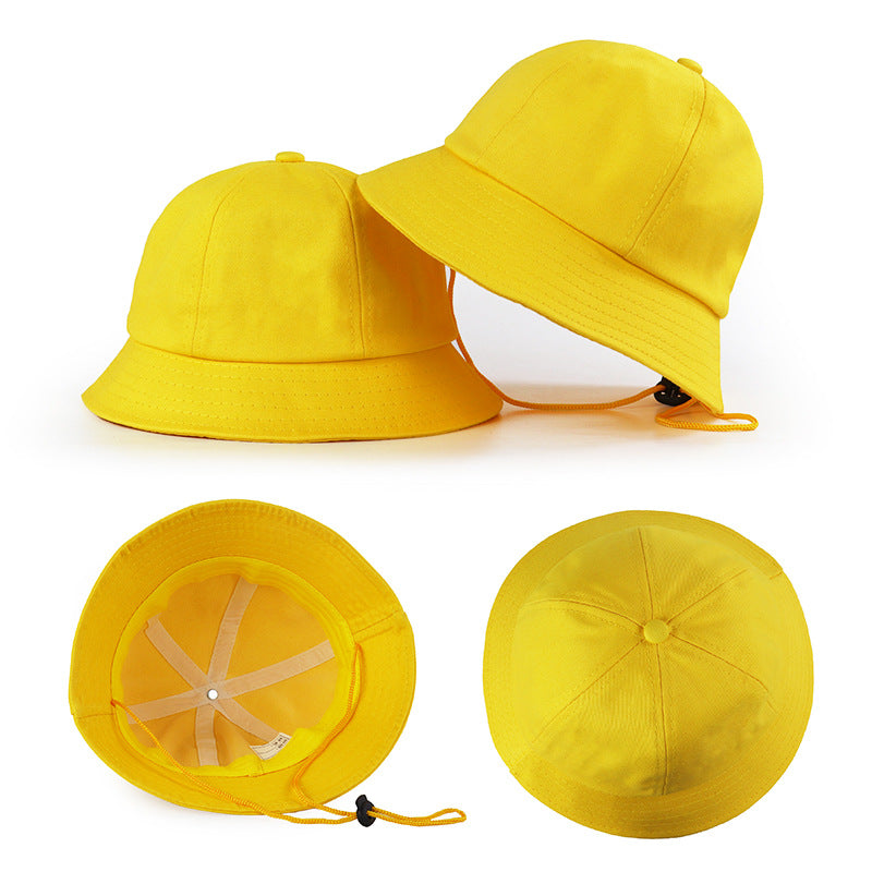 Children Simple Solid Color Sunscreen Bucket Hat