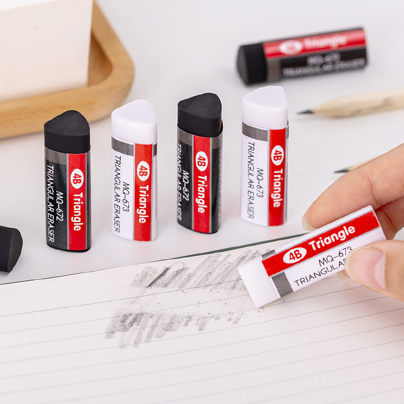 4B Triangle Black White Office Art Special Eraser