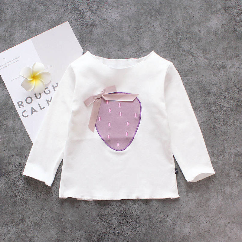 Kids Toddler Girls Long-Sleeved Patch T-Shirt