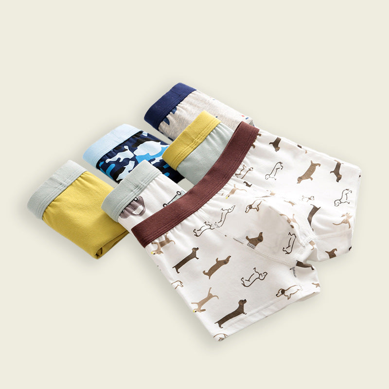 Kids Toddler Boys Cute Cartoon Print Underwear Boxer Pants Sets