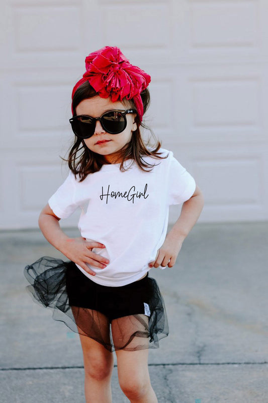 Children Kids Baby Fashion Girls Basic Casual Homegirl Print Short Sleeve T-Shirt