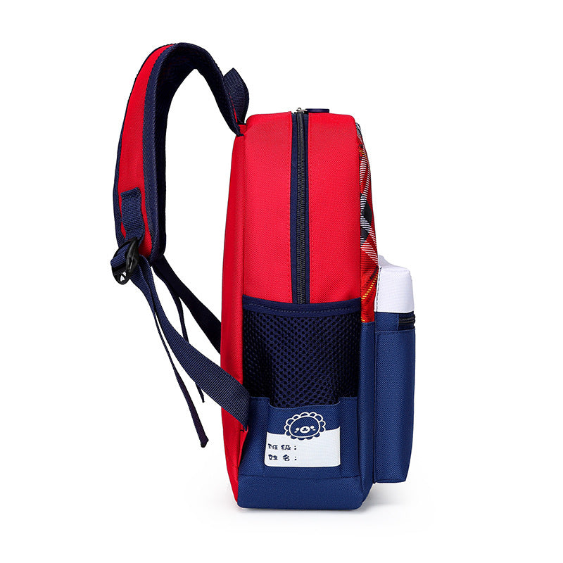 Children Fashion Girls Boys Color Matching Canvas Backpack School Bag