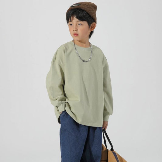 Children'S Casual Cotton Custom Logo Long Sleeve T-Shirt