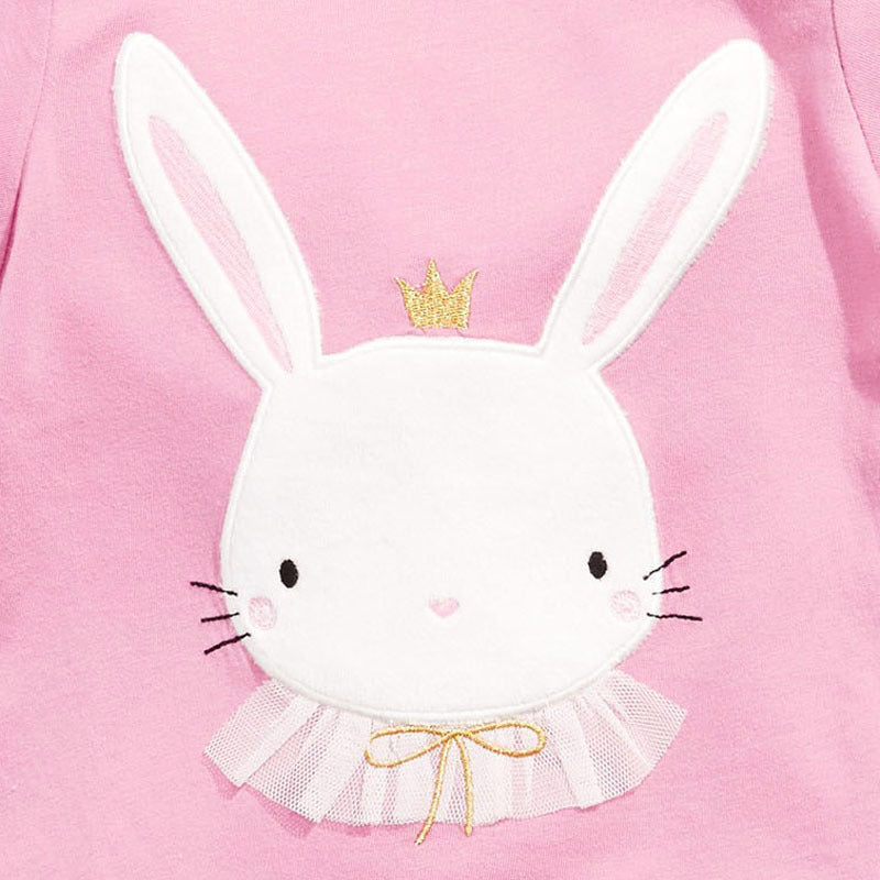 Children Kids Toddlers Fashion Girls Short Sleeve Cute Rabbit Basic T-Shirt