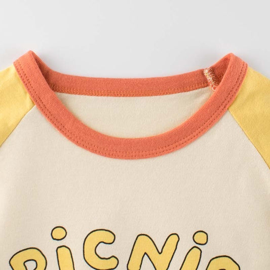Kids Toddler Big Girls Casual Cute Cartoon Rabbit Letter Print Long Sleeve Round Neck T-Shirt