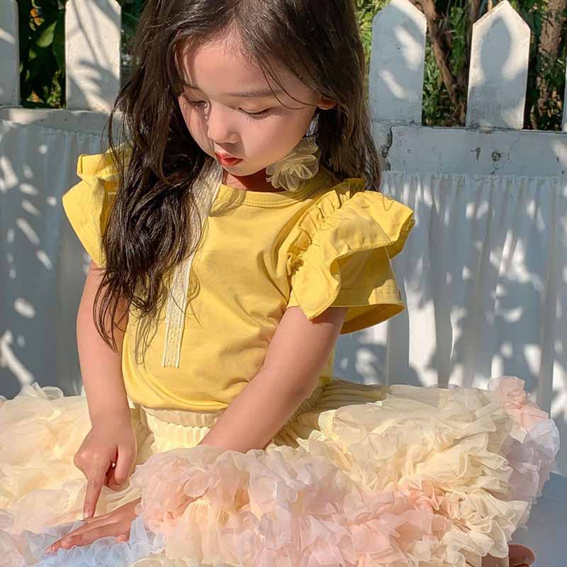 Kids Toddler Girls Fashion Casual Cute Solid Color Short Sleeve T-Shirt