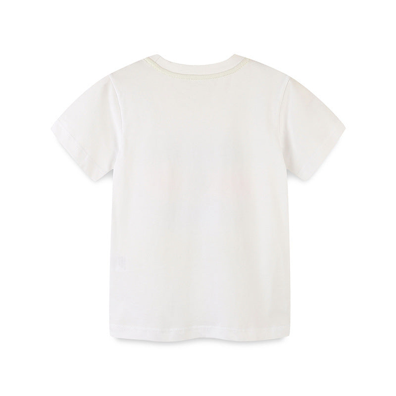 Kids Toddler Boys Casual Cute Cartoon Car Print Short Sleeve Round Neck T-Shirt