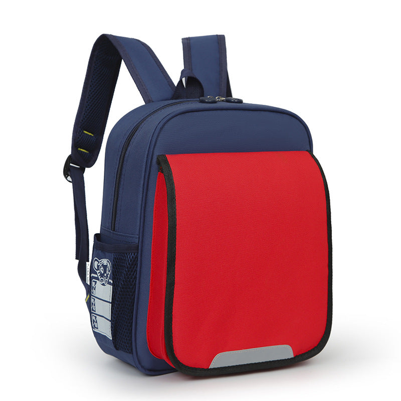 Children Fashion Girls Boys Color Matching Canvas Backpack School Bag