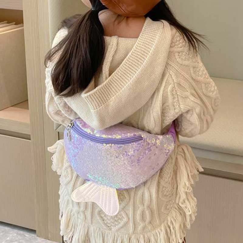 Kids Casual Cute Cartoon Sequins Waist Chest Bag