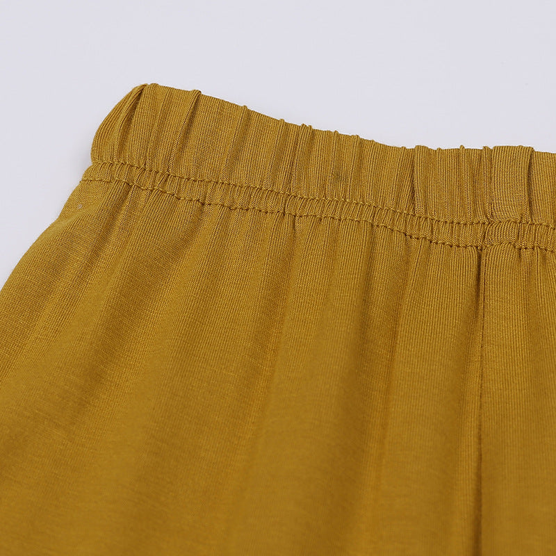 Kids Baby Boys Girls Casual Basic Solid Color Trousers