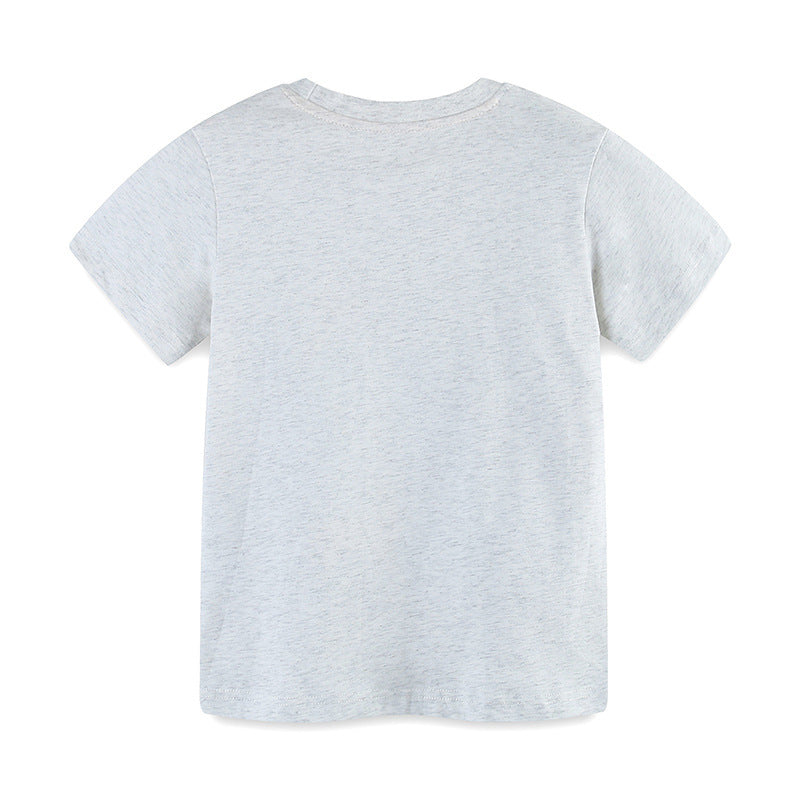 Kids Toddler Boys Casual Cartoon Print Short Sleeve Round Neck T-Shirt