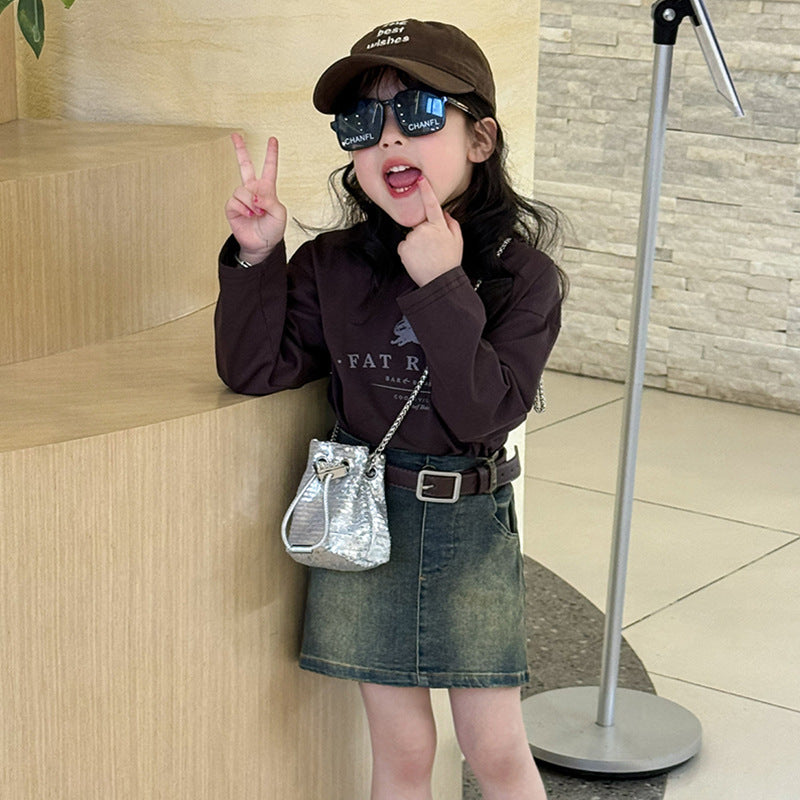 Children'S Fashion Sequin Drawstring Bucket Bag