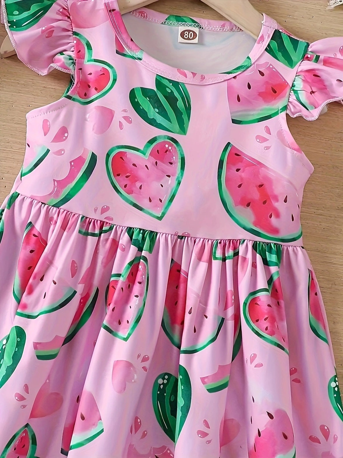 Kids Baby Girls Sweet Cute Watermelon Print Sleeveless Dress